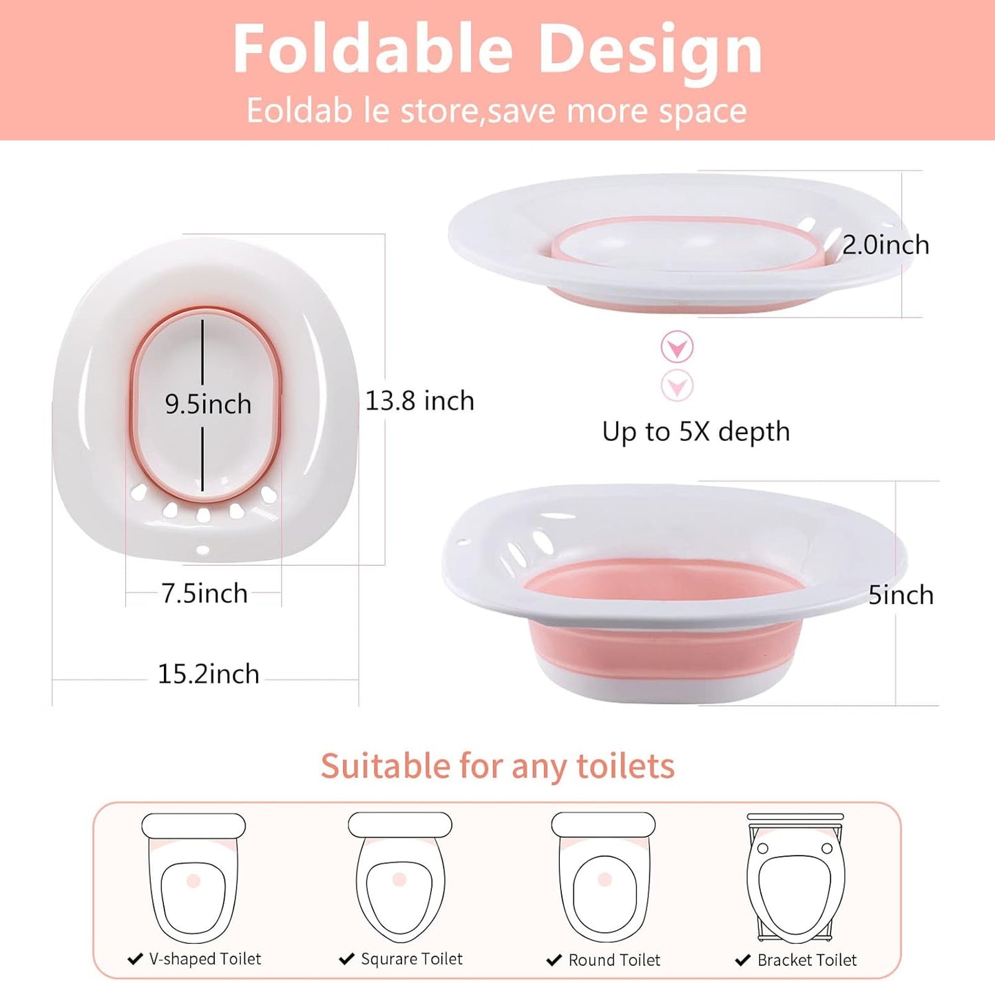 Foldable Sitz Bath for Postpartum Care & Hemorrhoid Relief | Medical-Grade, Comfortable & Hygienic